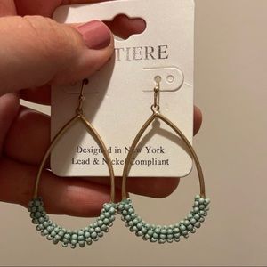 Gold and sage earrings